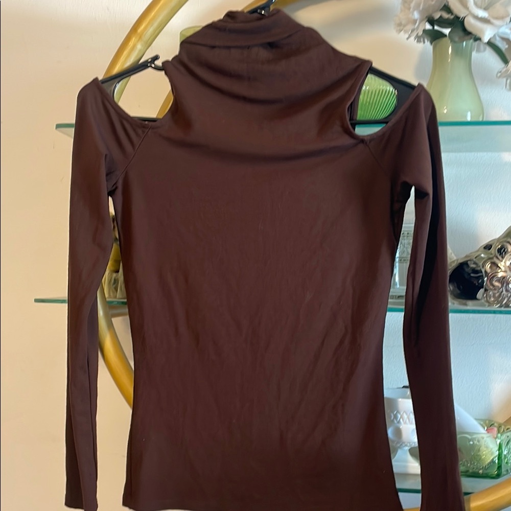 Not for sale! Cache Women's top/ Elegant Brown Women's Cold Shoulder Top 000721